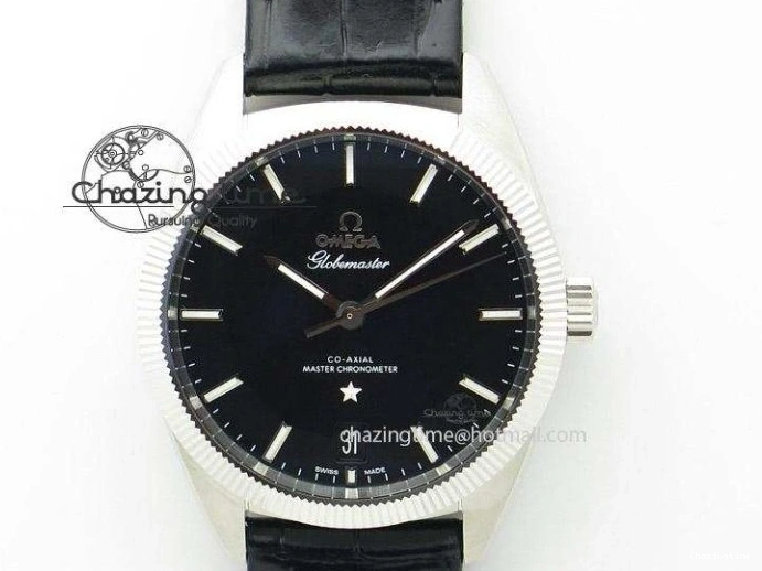 0121 Modern De Ville Date RG MKF 1:1 Best Edition White Textured Dial Roman Marker on Brown Leather Strap A 7752